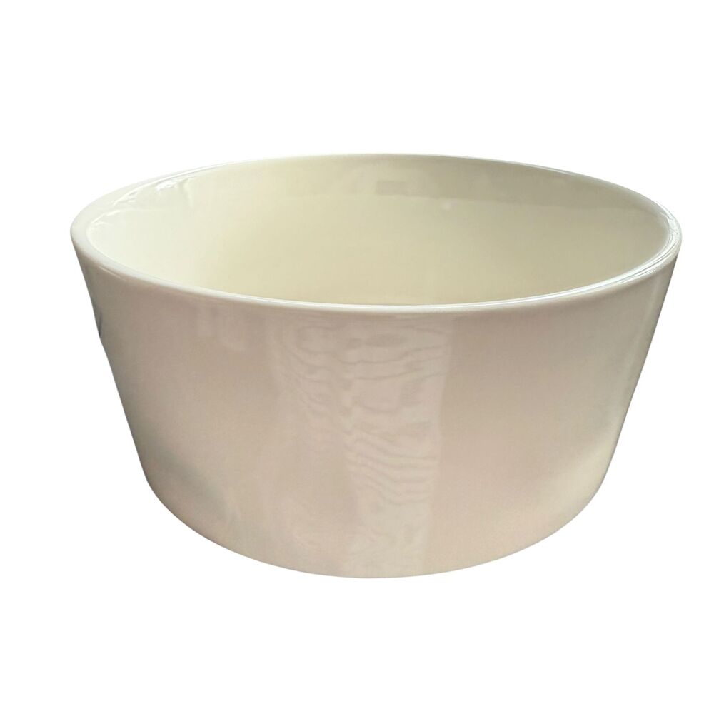 Rae Dunn "SLURP" Dog Bowl XL 8" LL White Ceramic Magenta Artisan Collection - Picture 8 of 10